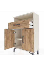 Arges Komodin 2 Raflı Tek Çekmeceli 2 Kapaklı 60x30x96 - S14M035V3A