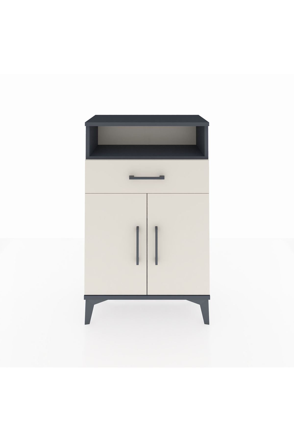 Arges Komodin 2 Raflı Tek Çekmeceli 2 Kapaklı 60x30x96 - S14M035V4A