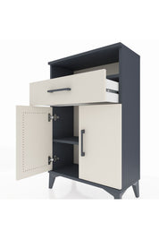 Arges Komodin 2 Raflı Tek Çekmeceli 2 Kapaklı 60x30x96 - S14M035V4A