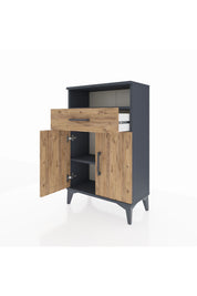 Arges Komodin 2 Raflı Tek Çekmeceli 2 Kapaklı 60x30x96 - S14M035V6A