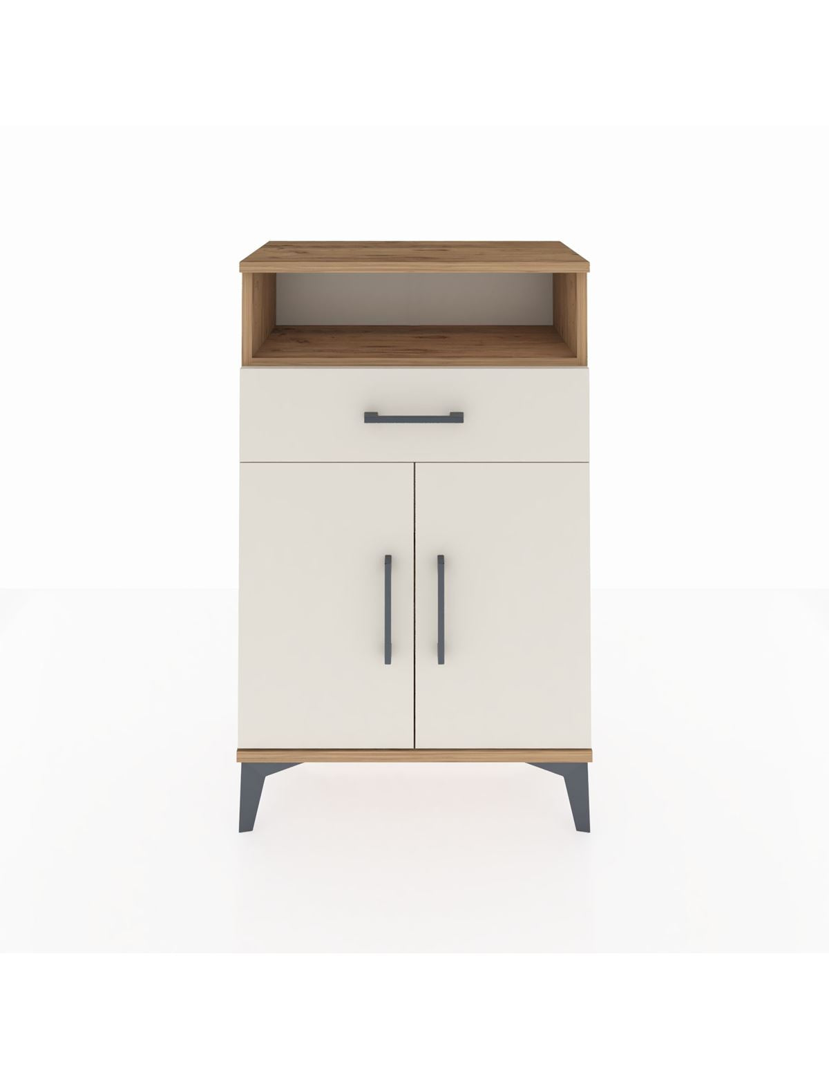 Arges Komodin 2 Raflı Tek Çekmeceli 2 Kapaklı 60x30x96 - S14M035V7A
