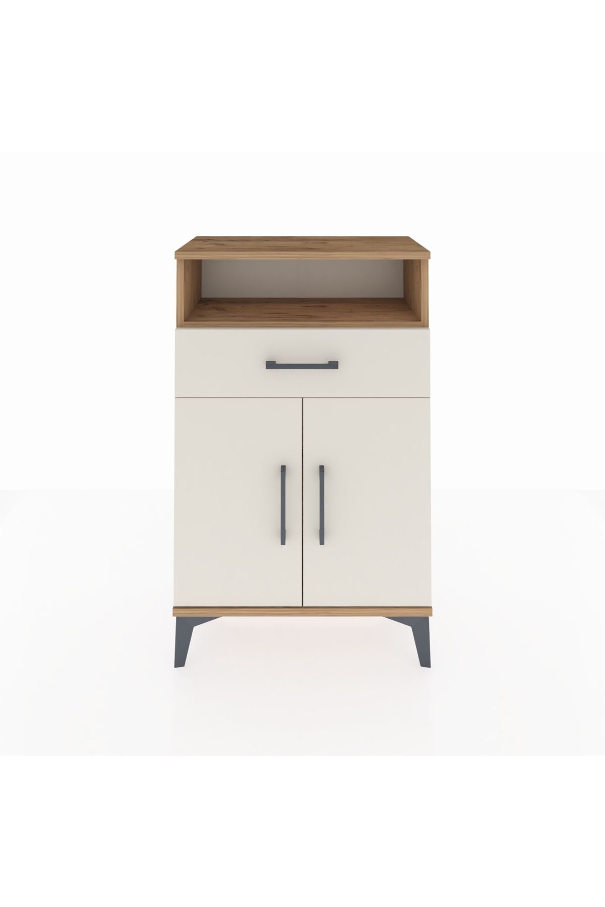 Arges Komodin 2 Raflı Tek Çekmeceli 2 Kapaklı 60x30x96 - S14M035V7A