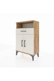 Arges Komodin 2 Raflı Tek Çekmeceli 2 Kapaklı 60x30x96 - S14M035V7A