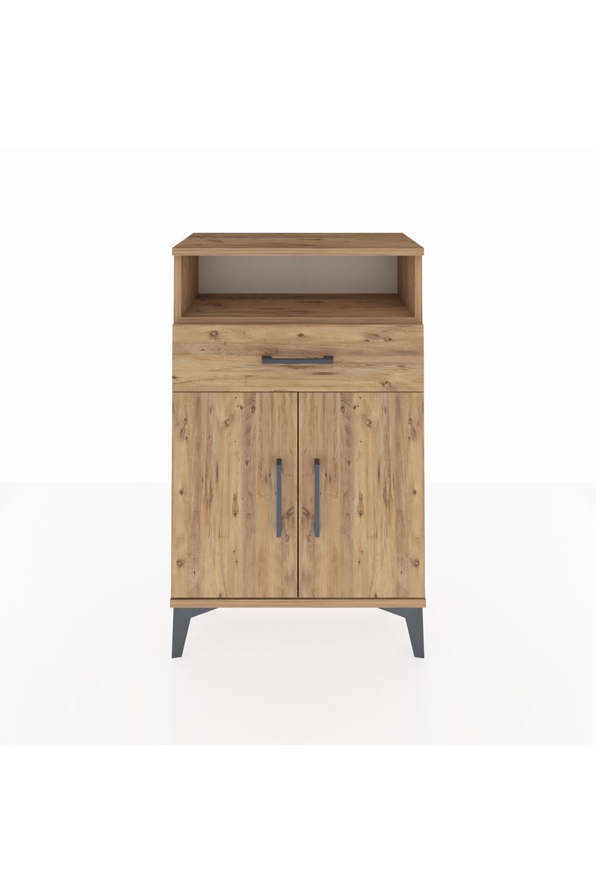 Arges Komodin 2 Raflı Tek Çekmeceli 2 Kapaklı 60x30x96 - S14M035V9A
