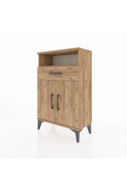 Arges Komodin 2 Raflı Tek Çekmeceli 2 Kapaklı 60x30x96 - S14M035V9A