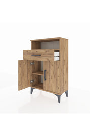 Arges Komodin 2 Raflı Tek Çekmeceli 2 Kapaklı 60x30x96 - S14M035V9A
