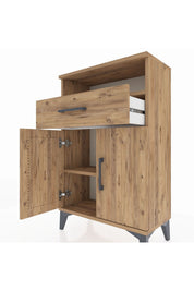Arges Komodin 2 Raflı Tek Çekmeceli 2 Kapaklı 60x30x96 - S14M035V9A