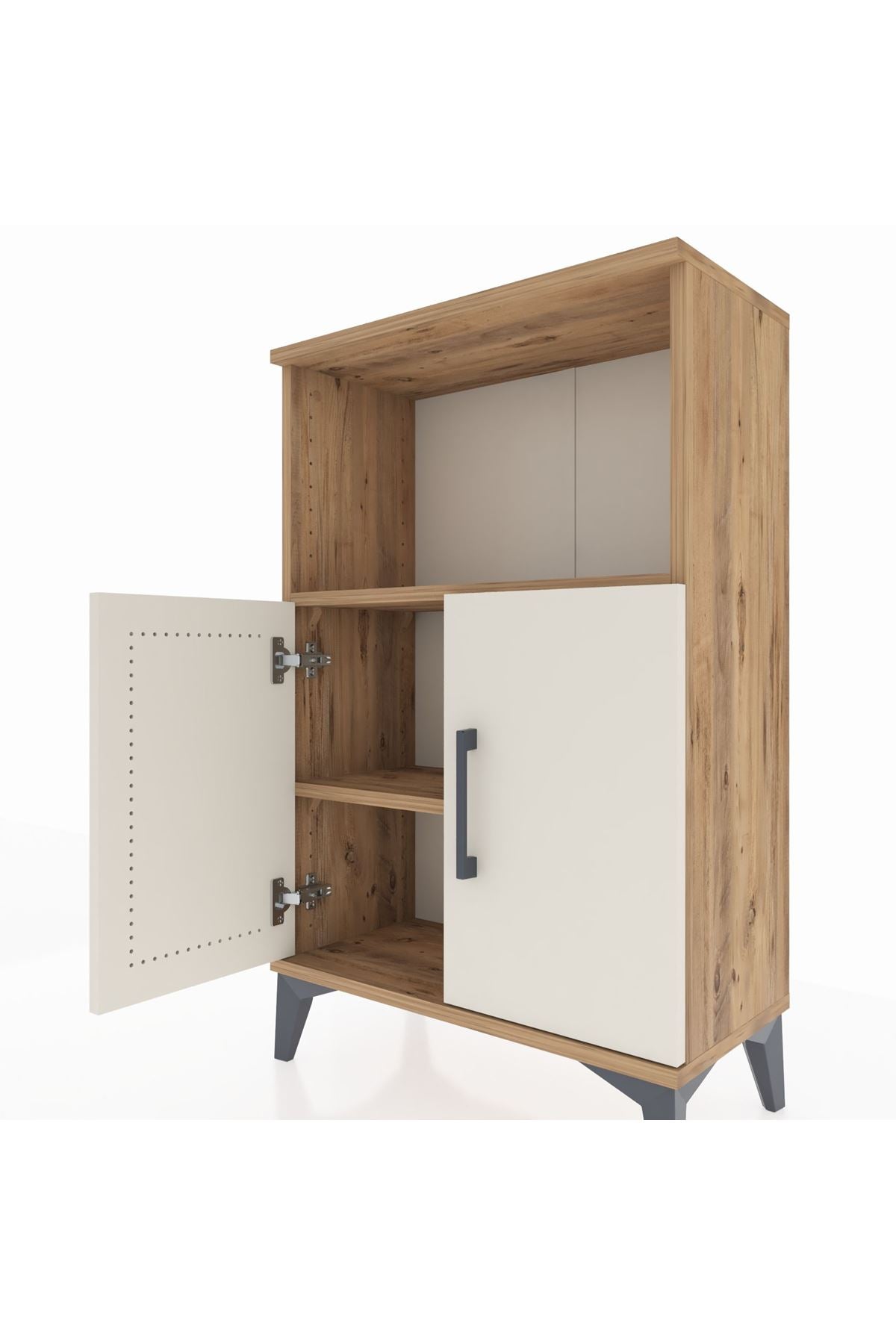 Arges Komodin 2 Raflı 2 Kapaklı 60x30x96 - S14M036V7A