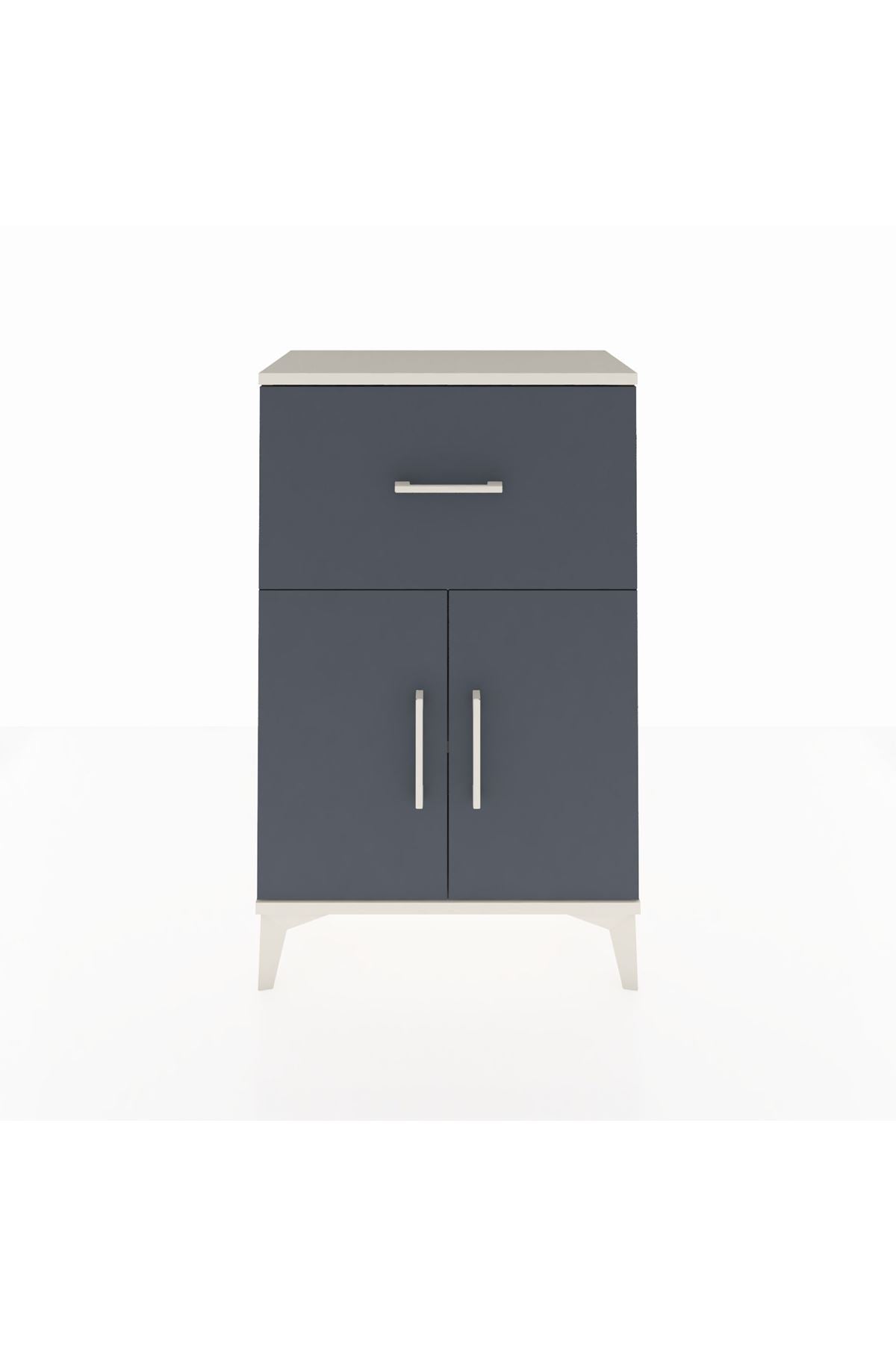 Arges Komodin Tek Raflı Tek Çekmeceli 2 Kapaklı 60x30x96 - S14M037V2A