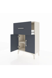 Arges Komodin Tek Raflı Tek Çekmeceli 2 Kapaklı 60x30x96 - S14M037V2A