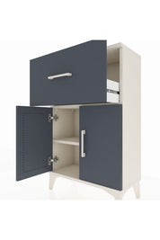 Arges Komodin Tek Raflı Tek Çekmeceli 2 Kapaklı 60x30x96 - S14M037V2A