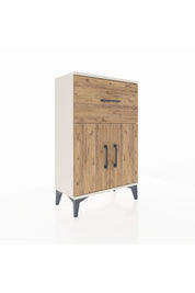 Arges Komodin Tek Raflı Tek Çekmeceli 2 Kapaklı 60x30x96 - S14M037V3A