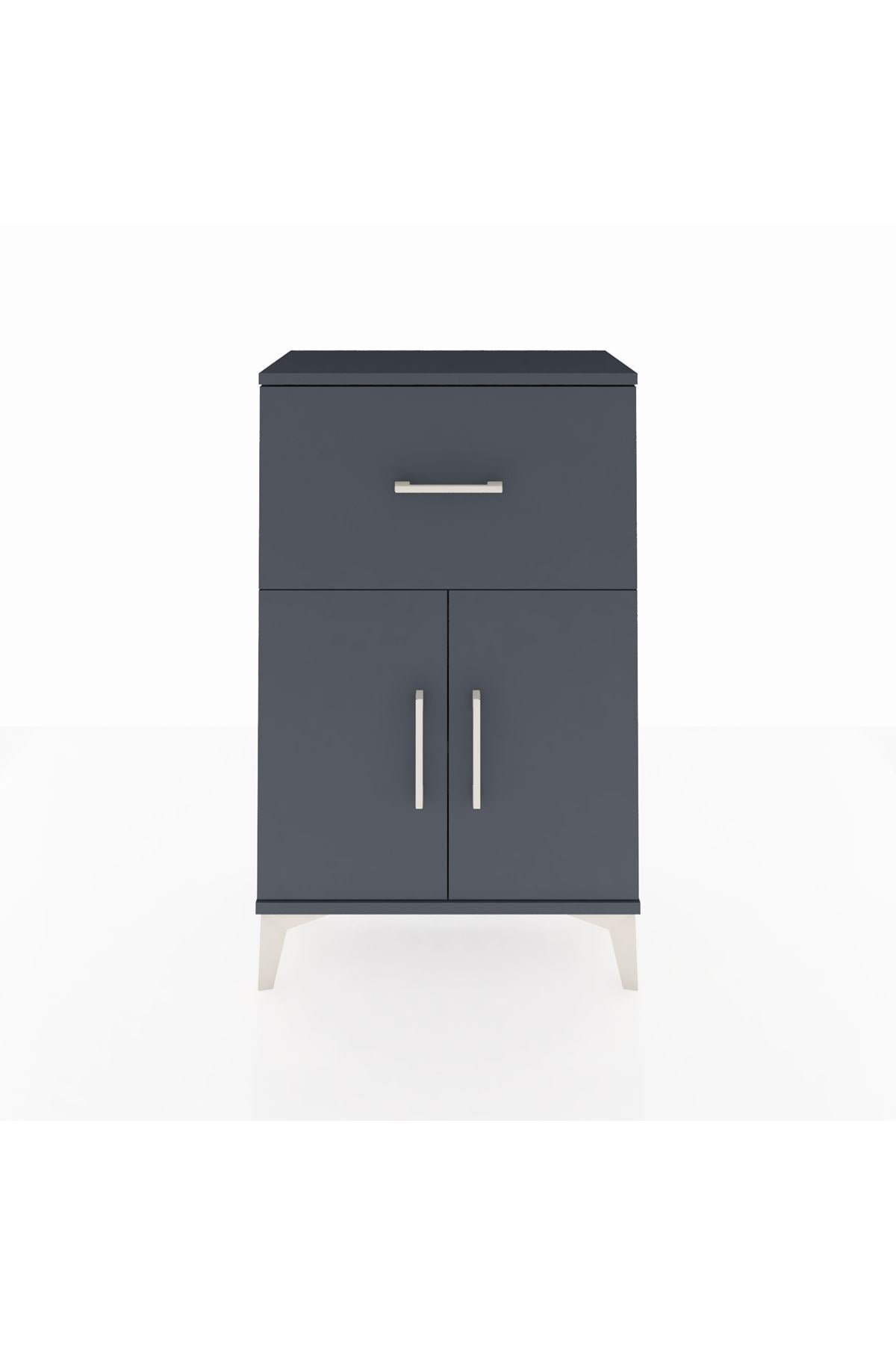 Arges Komodin Tek Raflı Tek Çekmeceli 2 Kapaklı 60x30x96 - S14M037V5A