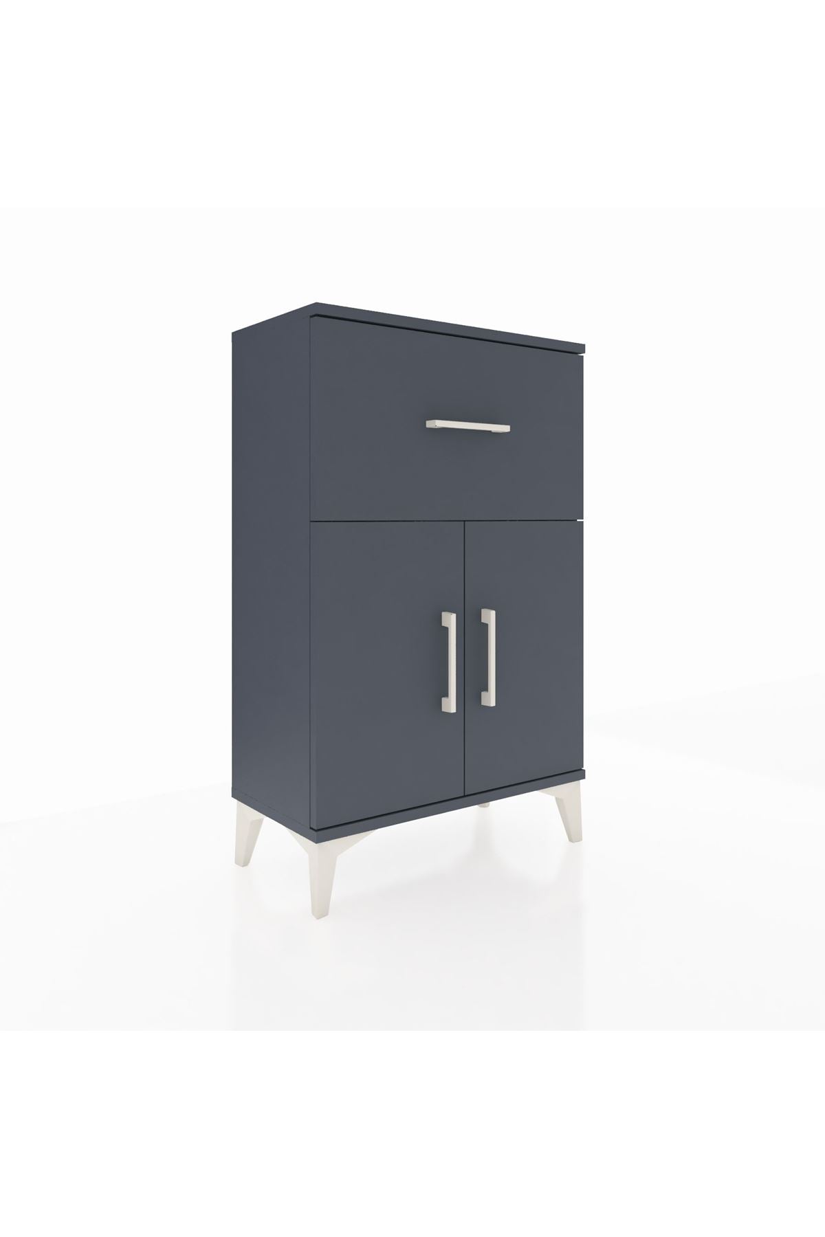 Arges Komodin Tek Raflı Tek Çekmeceli 2 Kapaklı 60x30x96 - S14M037V5A