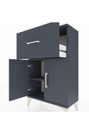 Arges Komodin Tek Raflı Tek Çekmeceli 2 Kapaklı 60x30x96 - S14M037V5A