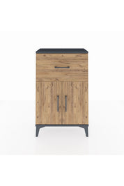 Arges Komodin Tek Raflı Tek Çekmeceli 2 Kapaklı 60x30x96 - S14M037V6A