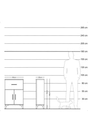 Arges Komodin Tek Raflı Tek Çekmeceli 2 Kapaklı 60x30x96 - S14M037V6A