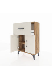 Arges Komodin Tek Raflı Tek Çekmeceli 2 Kapaklı 60x30x96 - S14M037V7A