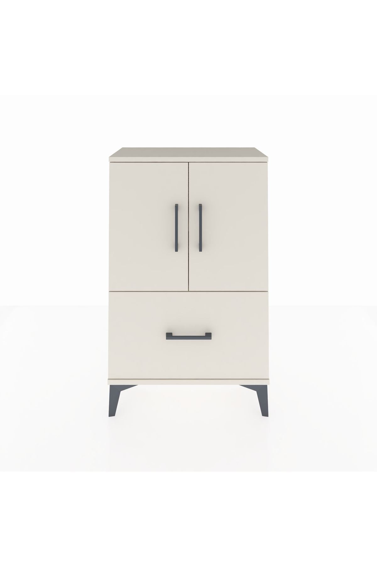 Arges Komodin 2 Raflı Tek Çekmeceli 2 Kapaklı 60x30x96 - S14M038V1A