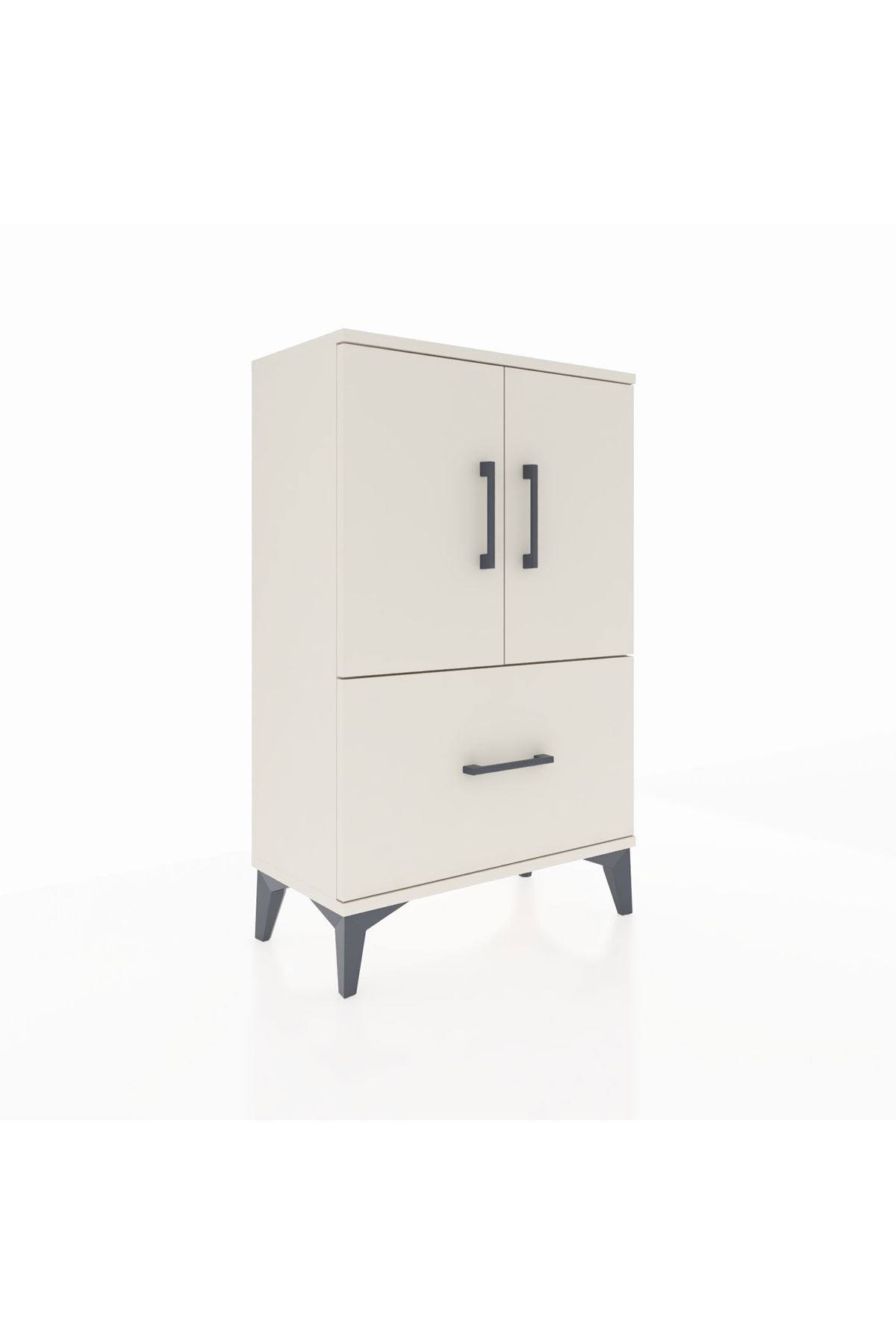 Arges Komodin 2 Raflı Tek Çekmeceli 2 Kapaklı 60x30x96 - S14M038V1A
