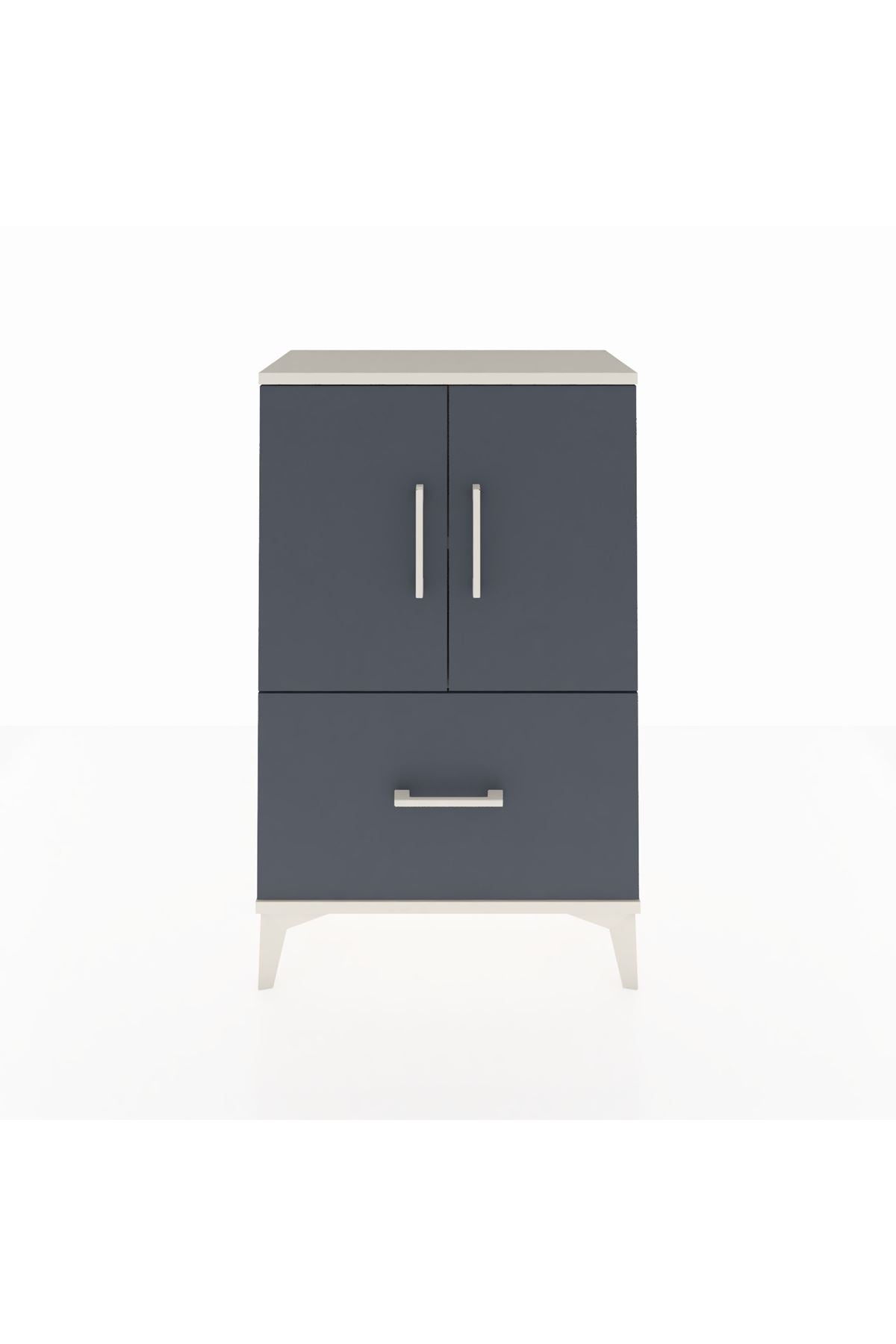 Arges Komodin 2 Raflı Tek Çekmeceli 2 Kapaklı 60x30x96 - S14M038V2A