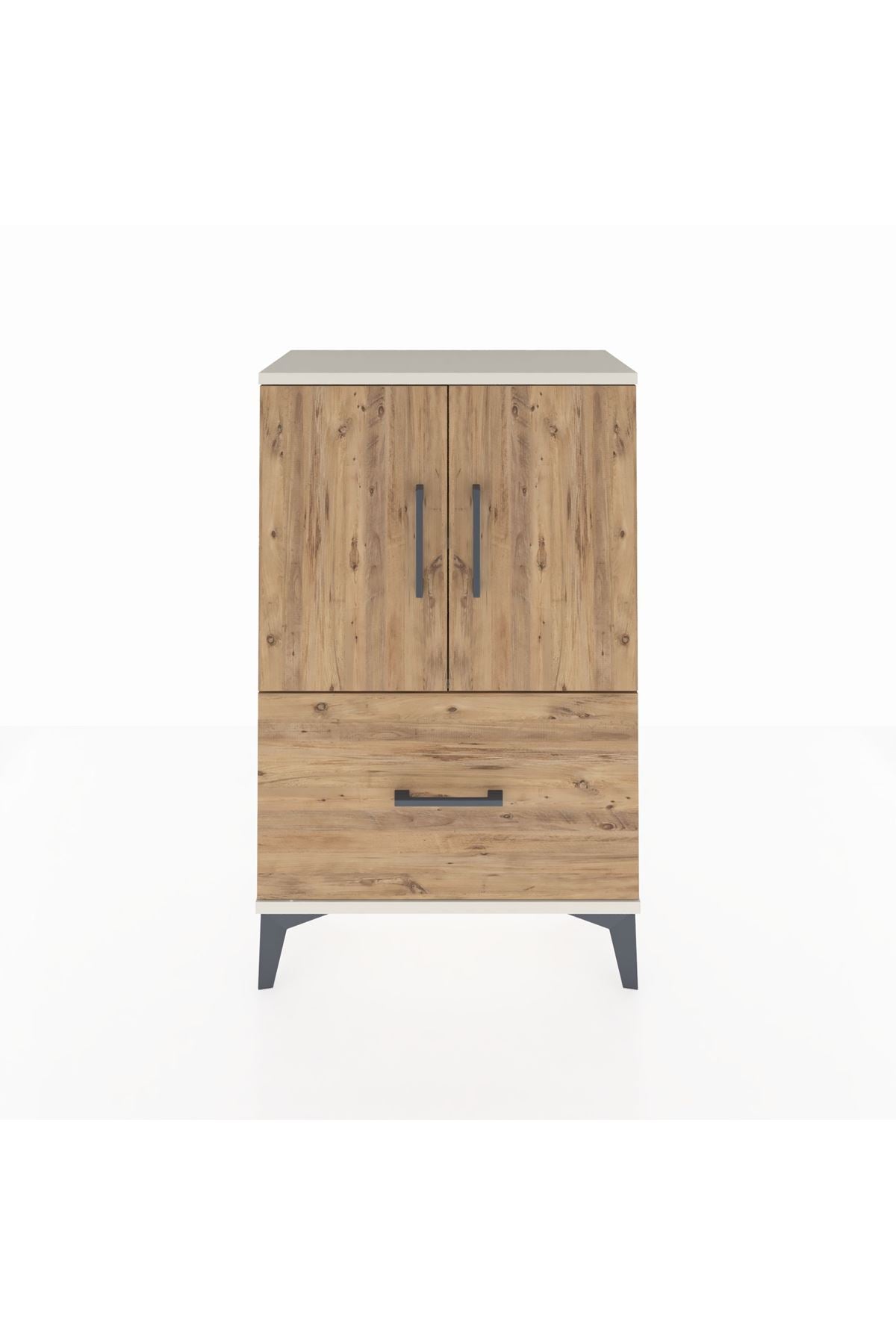Arges Komodin 2 Raflı Tek Çekmeceli 2 Kapaklı 60x30x96 - S14M038V3A