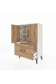 Arges Komodin 2 Raflı Tek Çekmeceli 2 Kapaklı 60x30x96 - S14M038V3A