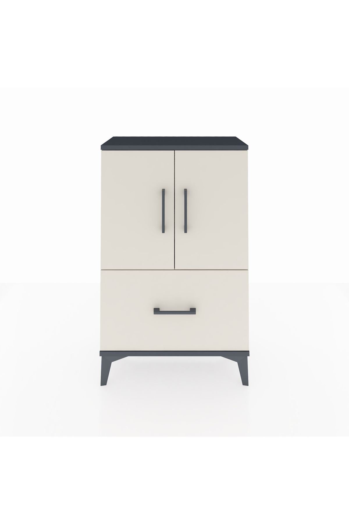 Arges Komodin 2 Raflı Tek Çekmeceli 2 Kapaklı 60x30x96 - S14M038V4A