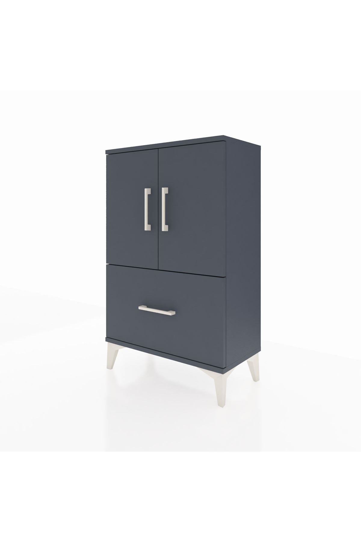 Arges Komodin 2 Raflı Tek Çekmeceli 2 Kapaklı 60x30x96 - S14M038V5A