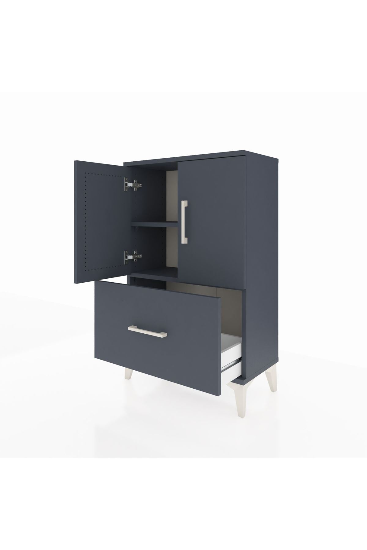 Arges Komodin 2 Raflı Tek Çekmeceli 2 Kapaklı 60x30x96 - S14M038V5A