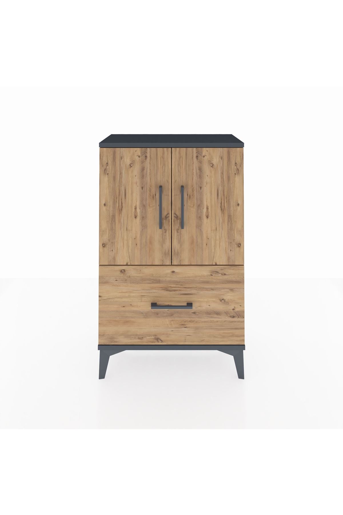 Arges Komodin 2 Raflı Tek Çekmeceli 2 Kapaklı 60x30x96 - S14M038V6A
