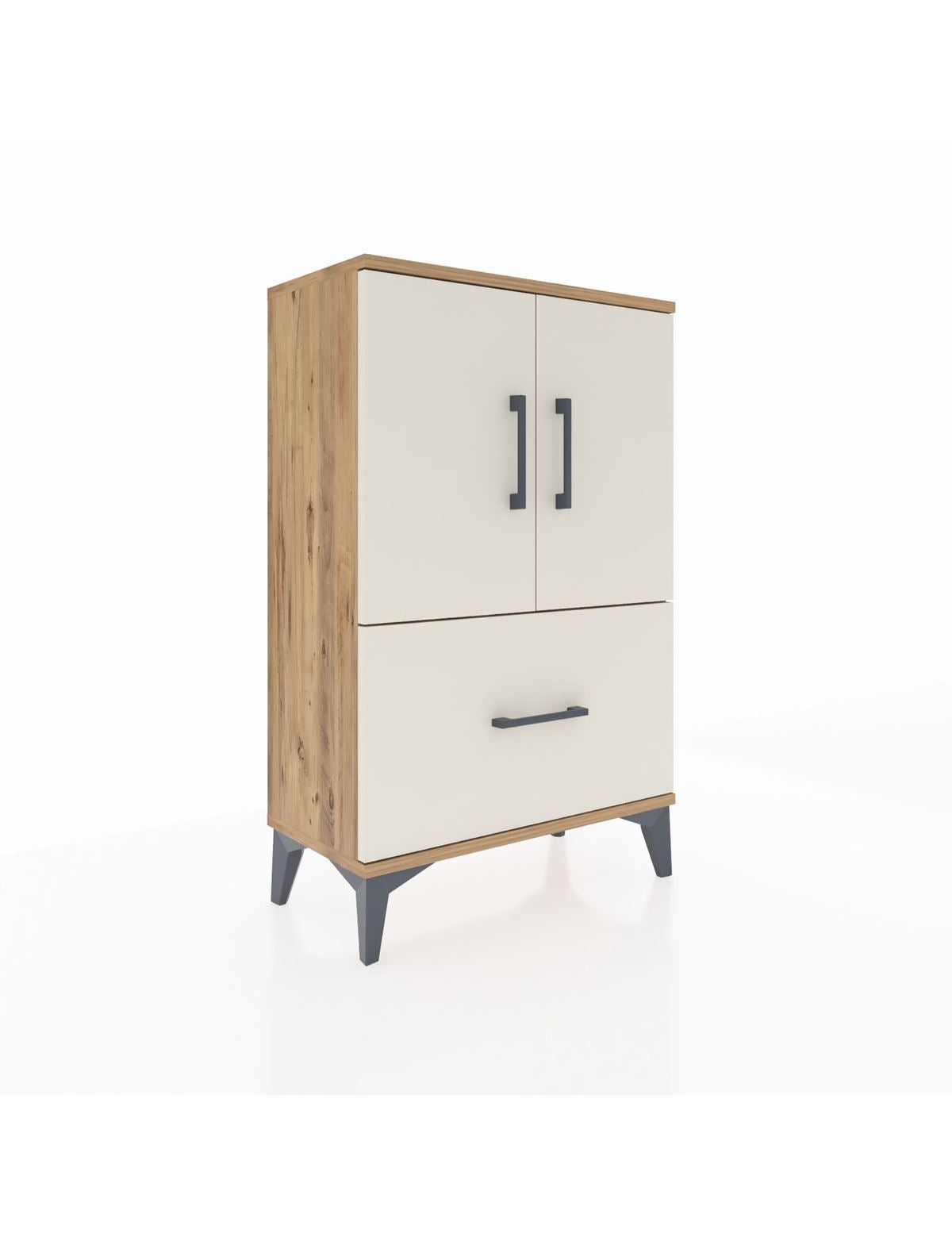 Arges Komodin 2 Raflı Tek Çekmeceli 2 Kapaklı 60x30x96 - S14M038V7A