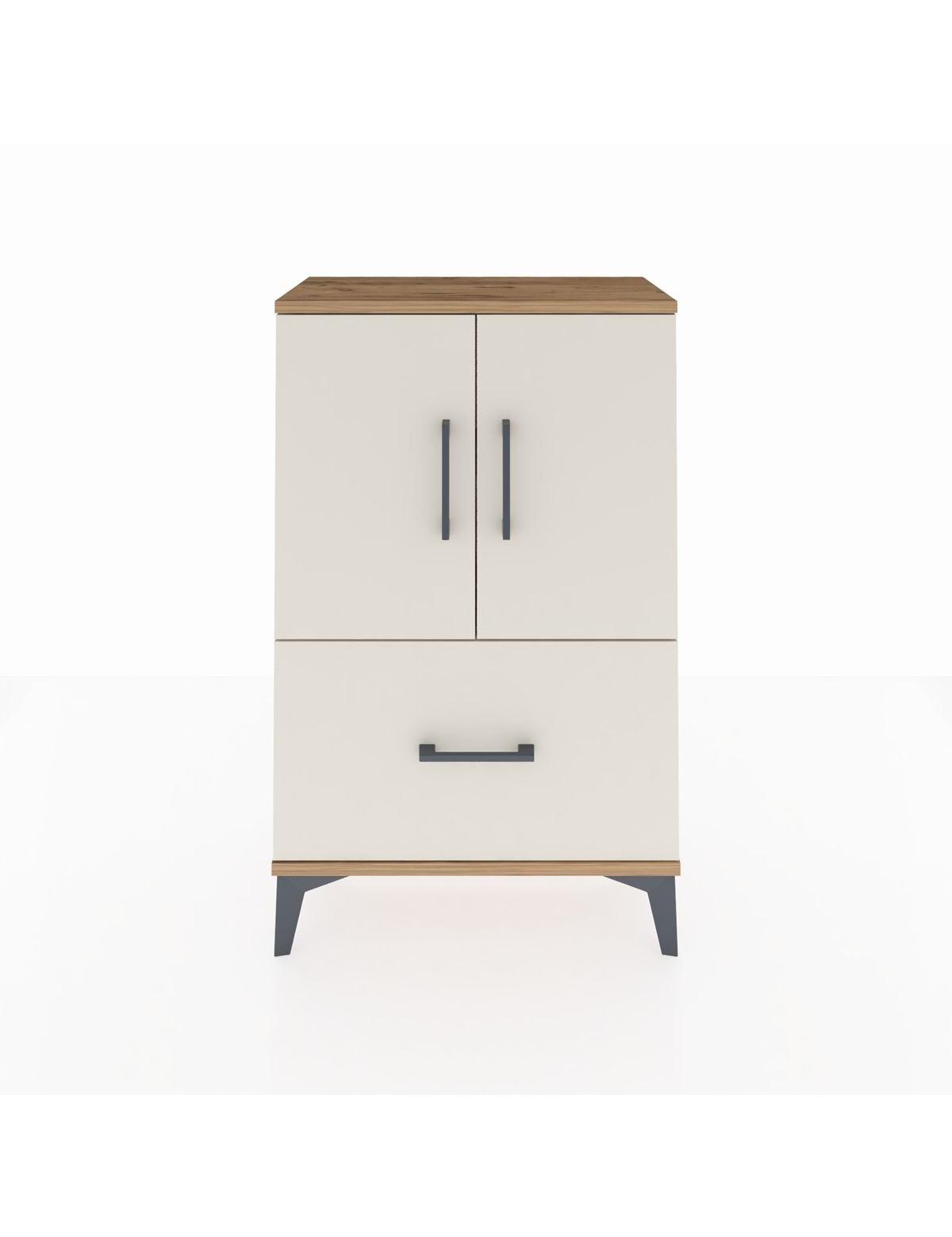 Arges Komodin 2 Raflı Tek Çekmeceli 2 Kapaklı 60x30x96 - S14M038V7A