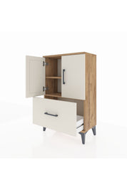 Arges Komodin 2 Raflı Tek Çekmeceli 2 Kapaklı 60x30x96 - S14M038V7A