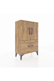 Arges Komodin 2 Raflı Tek Çekmeceli 2 Kapaklı 60x30x96 - S14M038V9A