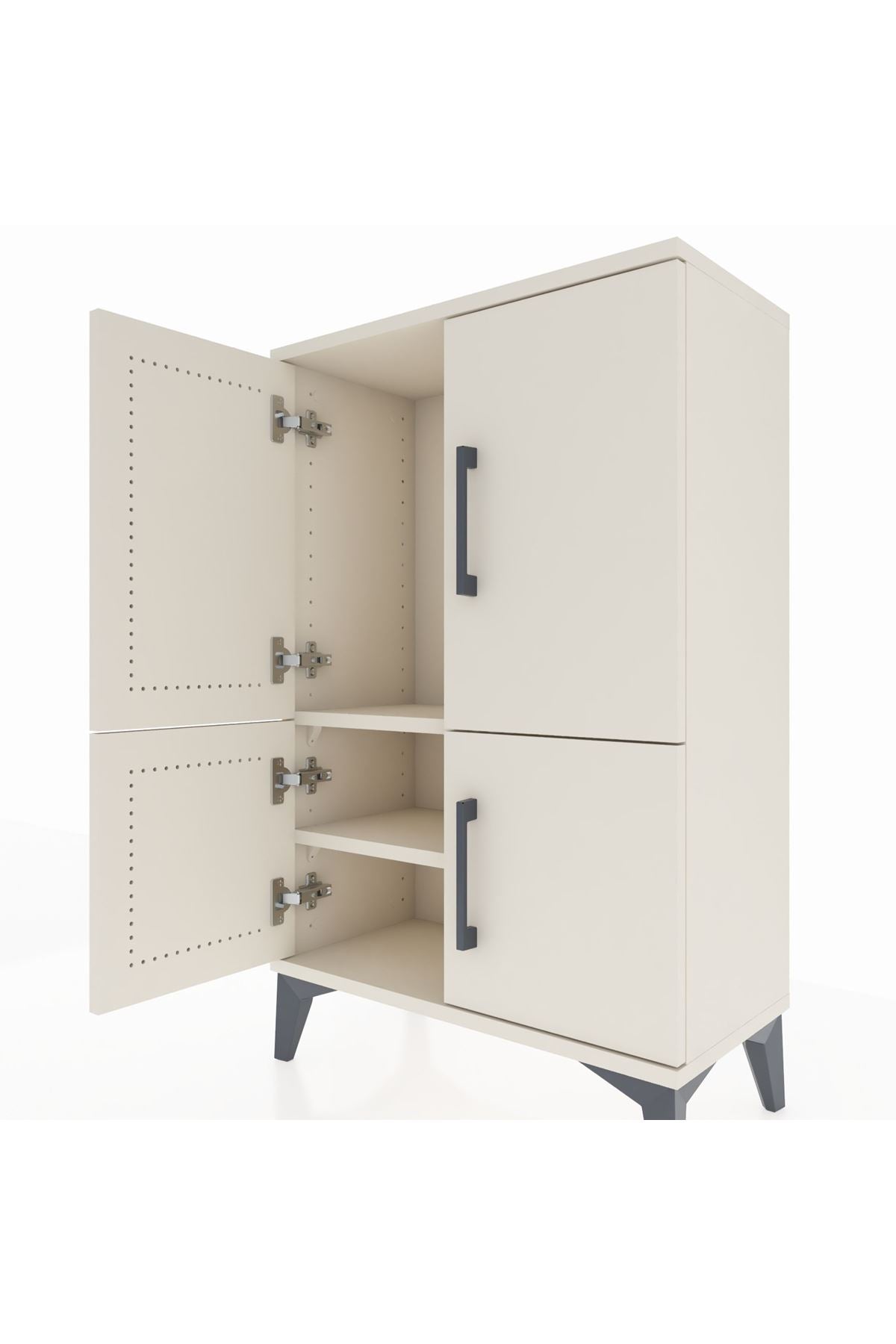 Arges Komodin 2 Raflı 4 Kapaklı 60x30x96 - S14M039V1A