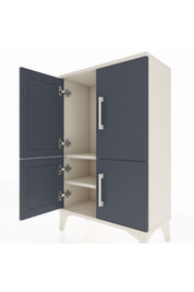 Arges Komodin 2 Raflı 4 Kapaklı 60x30x96 - S14M039V2A
