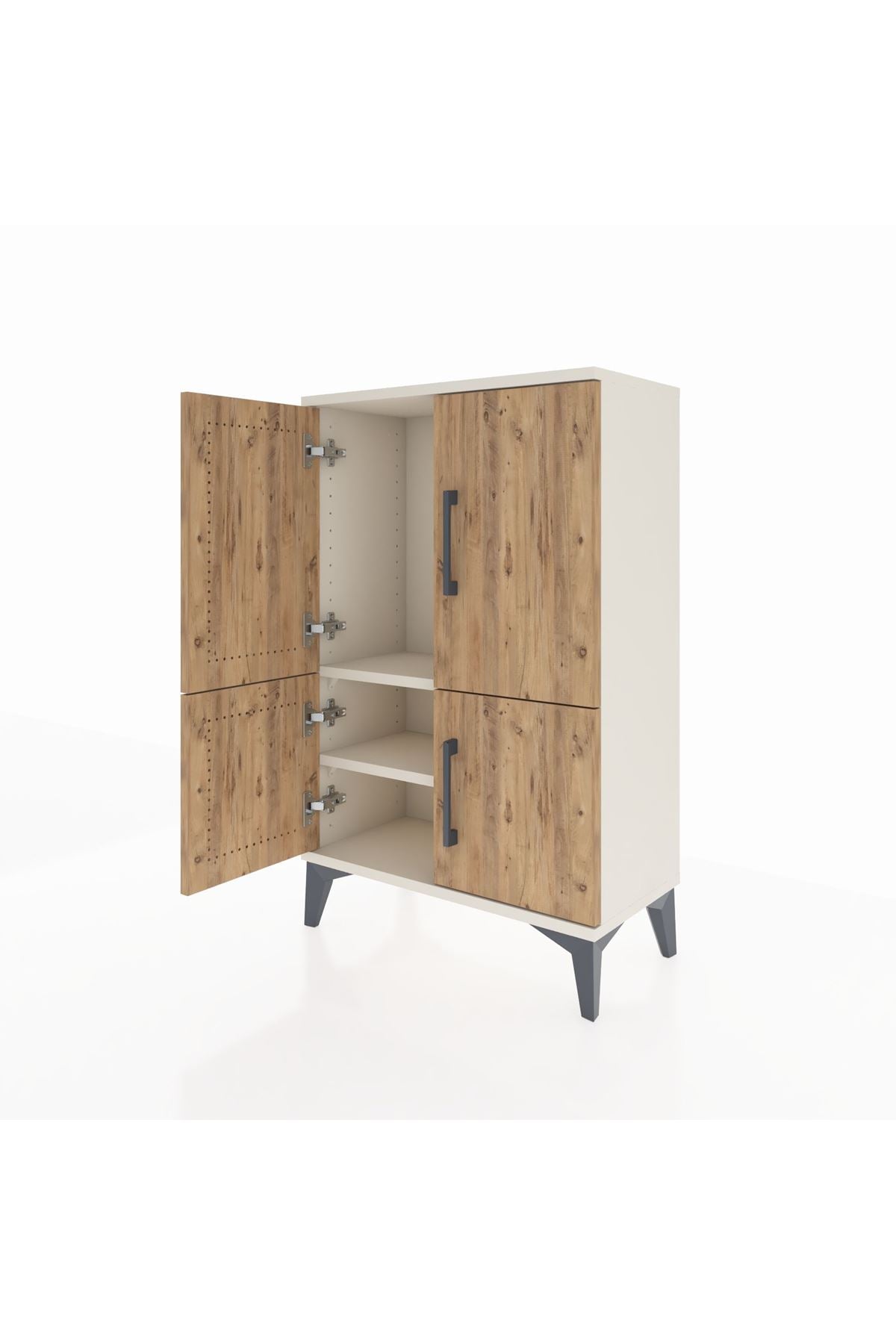 Arges Komodin 2 Raflı 4 Kapaklı 60x30x96 - S14M039V3A