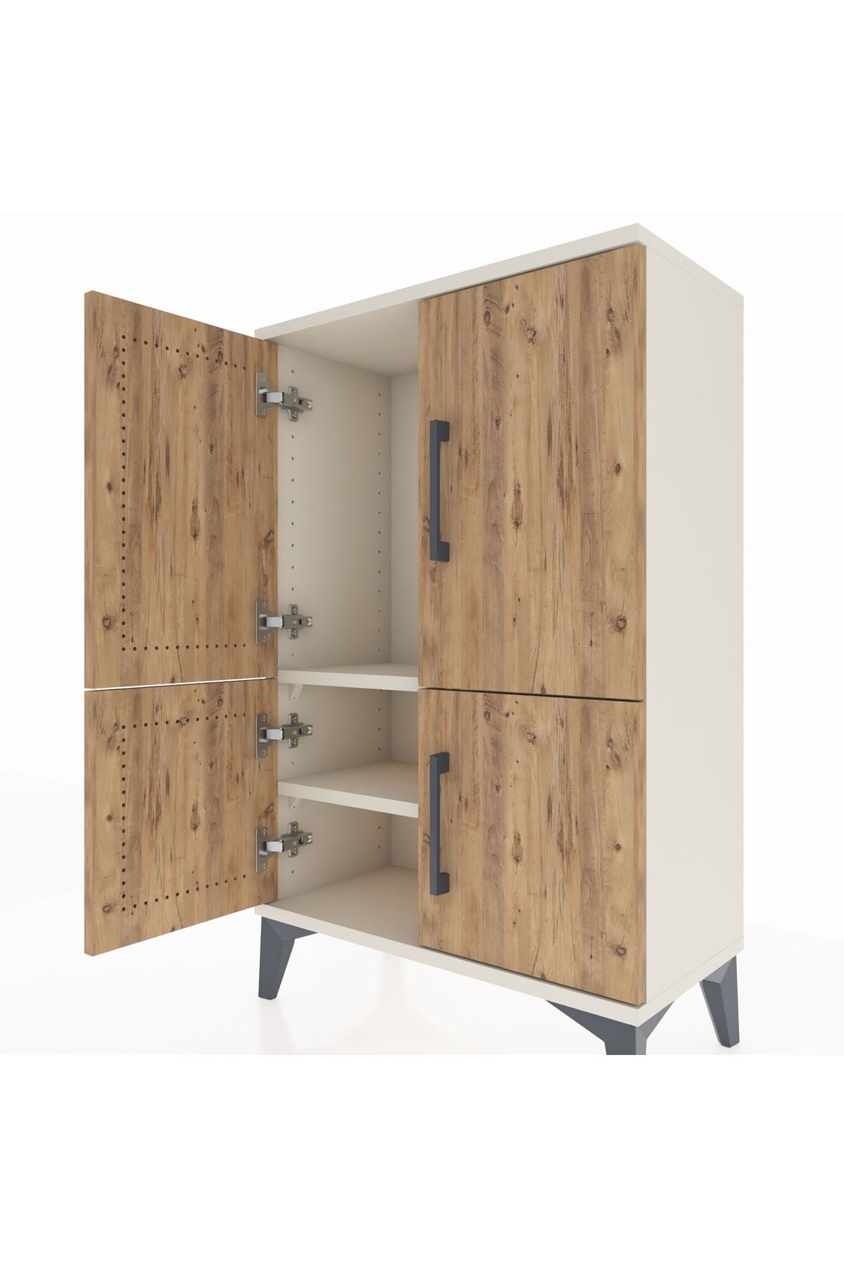 Arges Komodin 2 Raflı 4 Kapaklı 60x30x96 - S14M039V3A