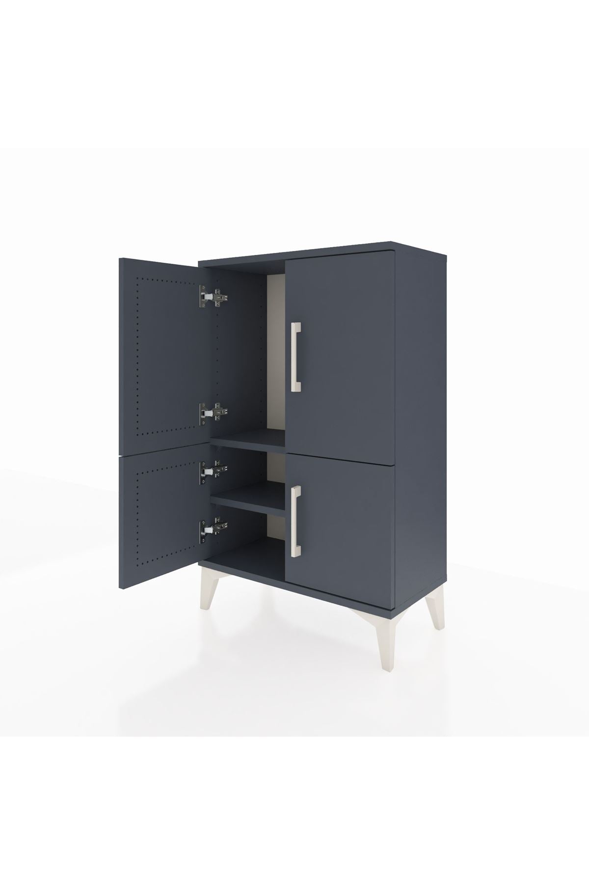 Arges Komodin 2 Raflı 4 Kapaklı 60x30x96 - S14M039V5A