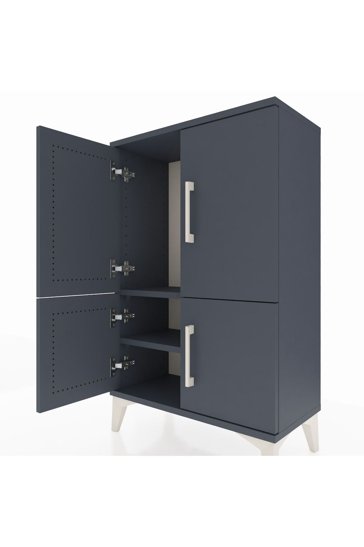 Arges Komodin 2 Raflı 4 Kapaklı 60x30x96 - S14M039V5A