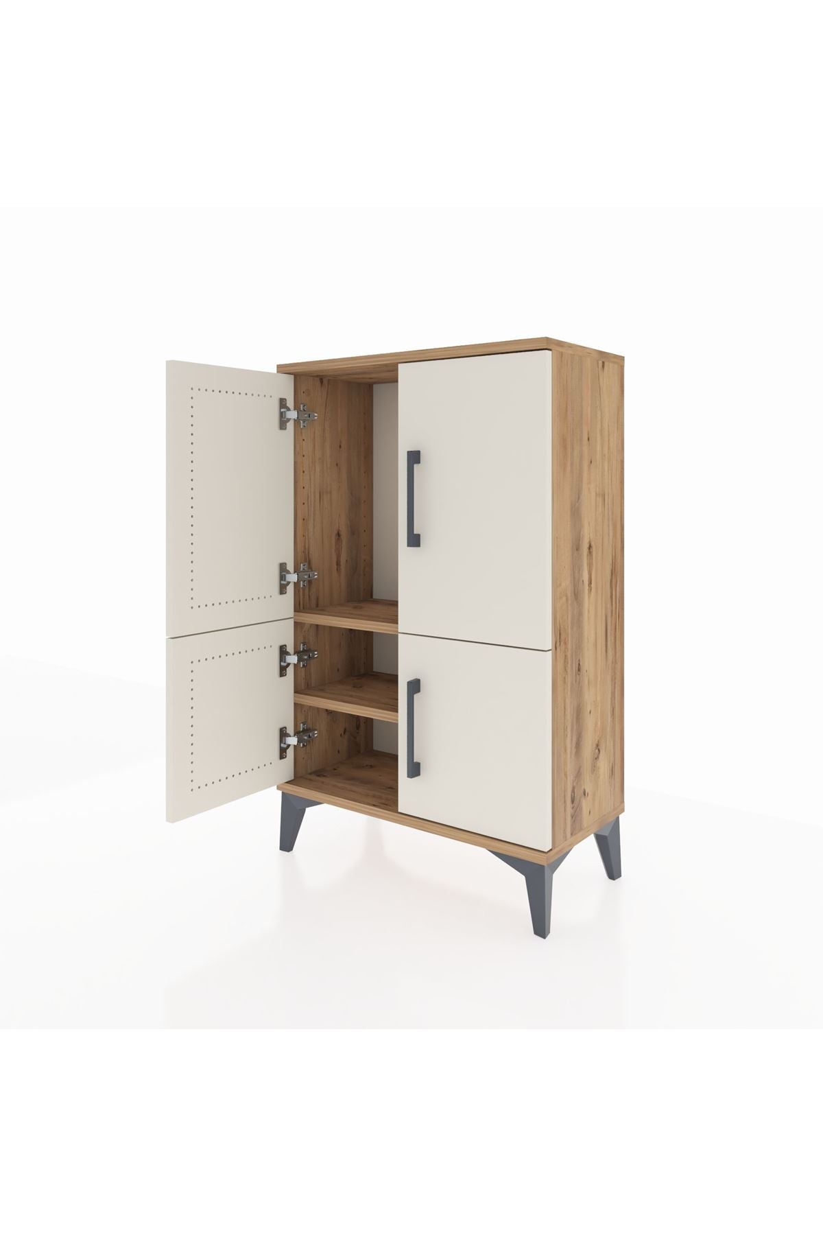 Arges Komodin 2 Raflı 4 Kapaklı 60x30x96 - S14M039V7A