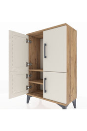 Arges Komodin 2 Raflı 4 Kapaklı 60x30x96 - S14M039V7A