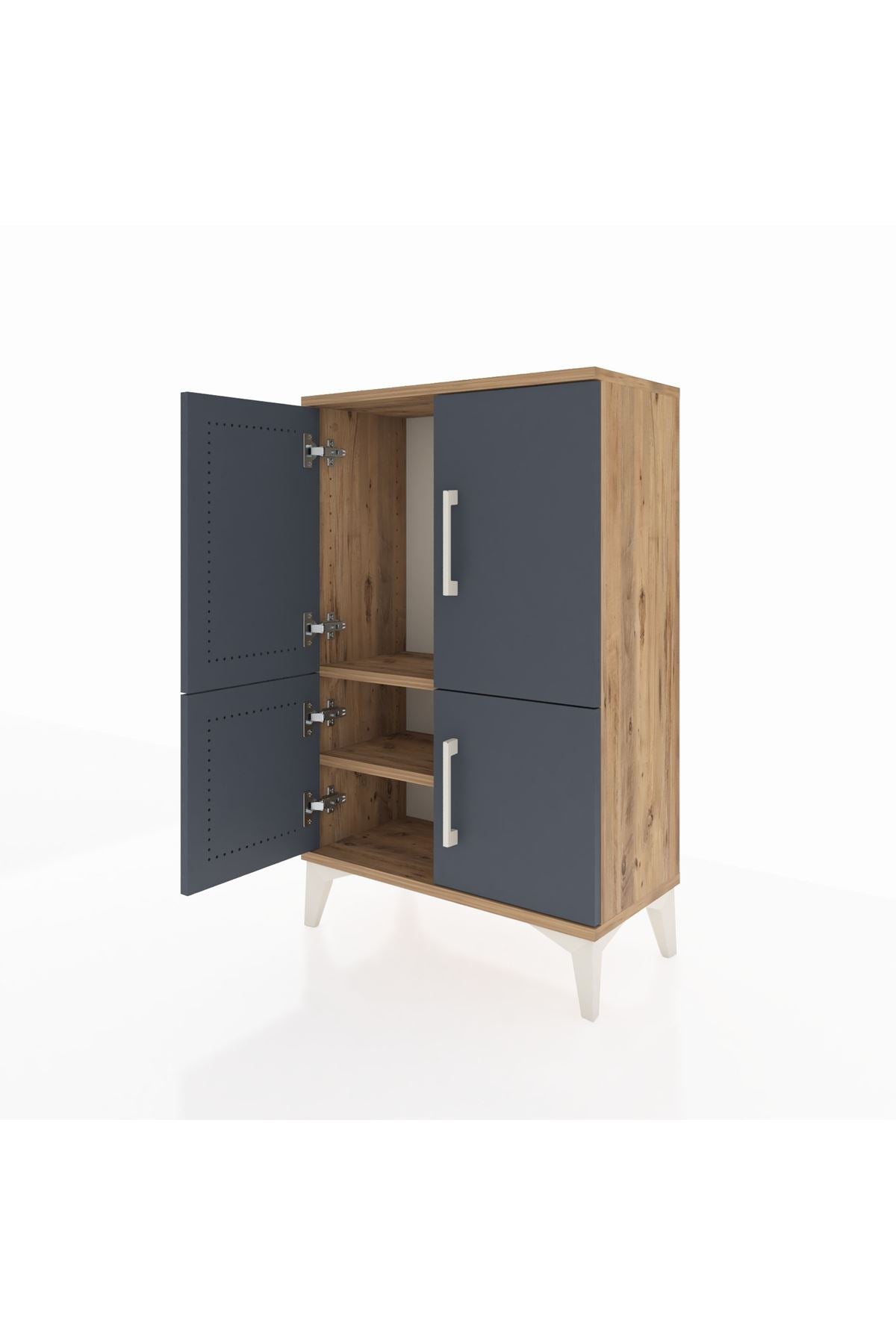 Arges Komodin 2 Raflı 4 Kapaklı 60x30x96 - S14M039V8A