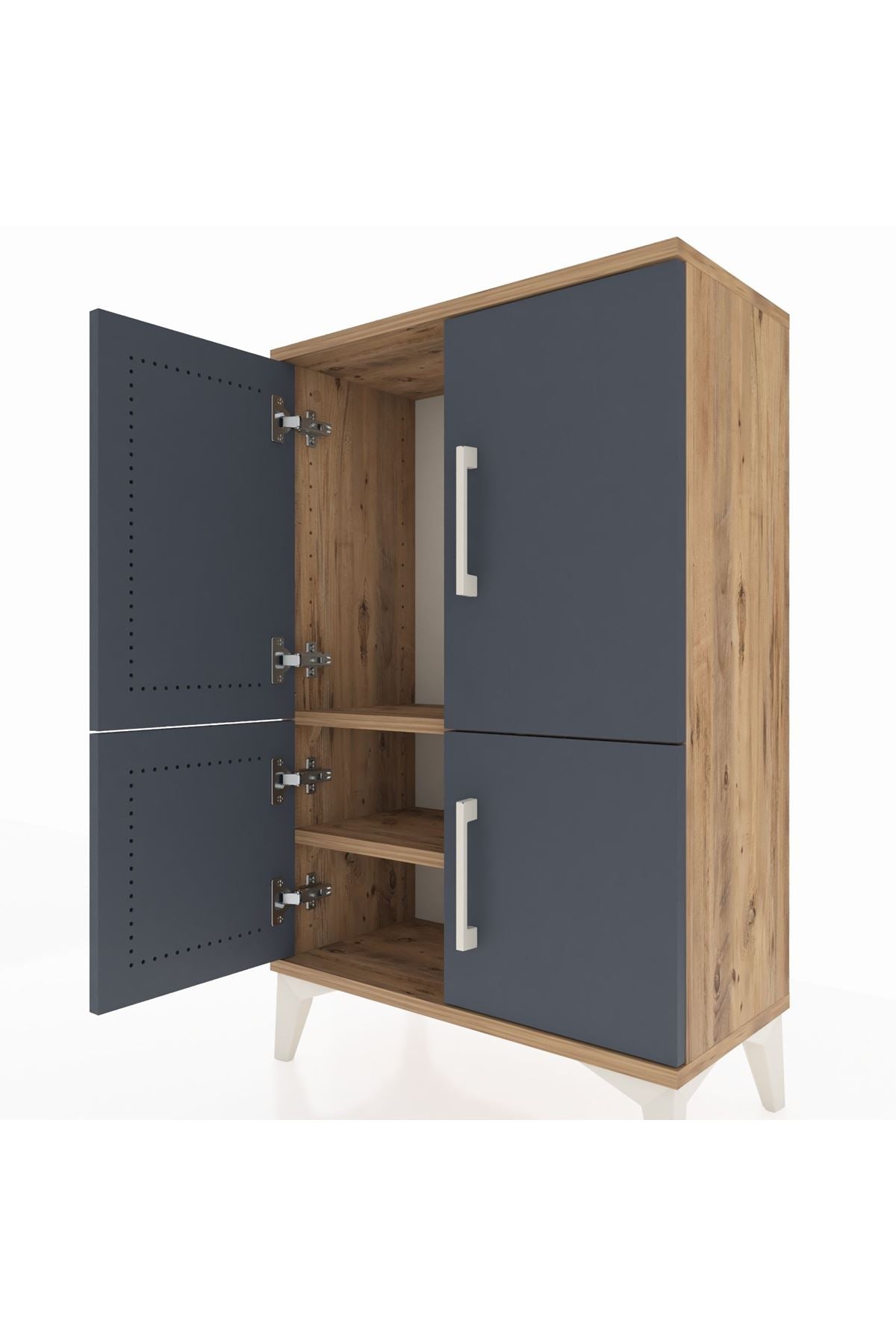 Arges Komodin 2 Raflı 4 Kapaklı 60x30x96 - S14M039V8A