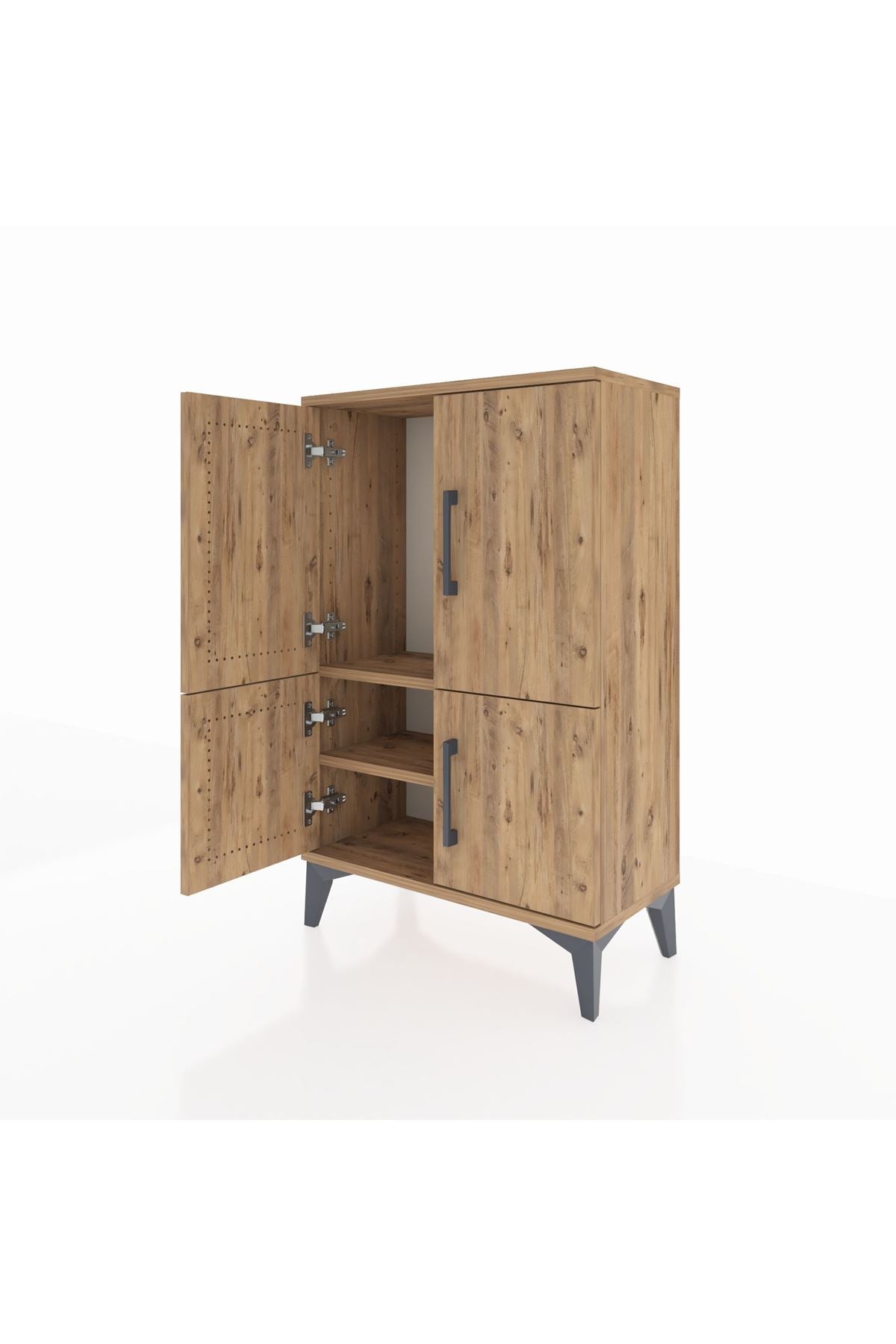 Arges Komodin 2 Raflı 4 Kapaklı 60x30x96 - S14M039V9A