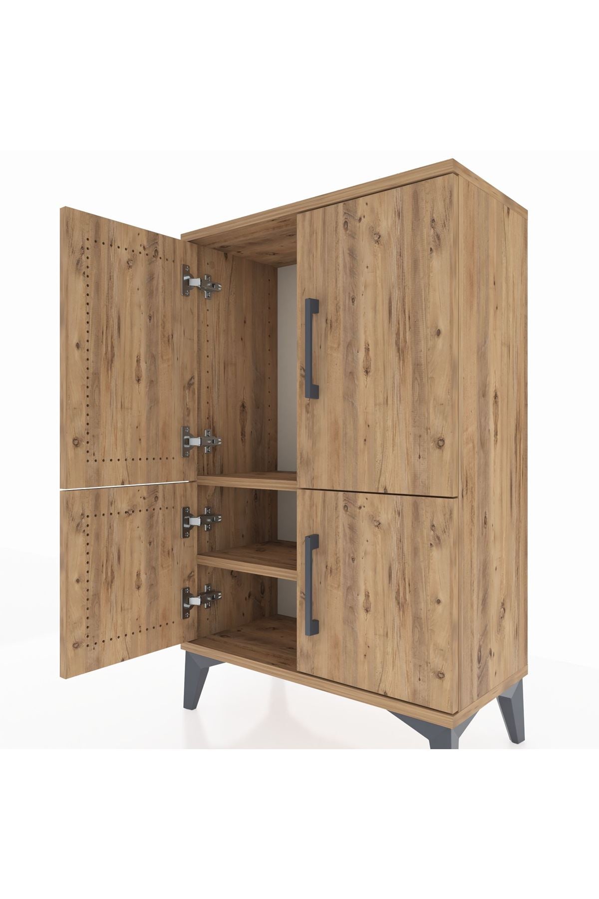 Arges Komodin 2 Raflı 4 Kapaklı 60x30x96 - S14M039V9A