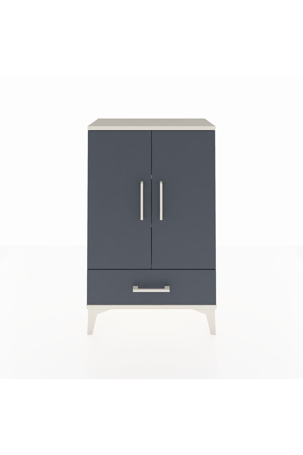 Arges Komodin 2 Raflı Tek Çekmeceli 2 Kapaklı 60x30x96 - S14M041V2A