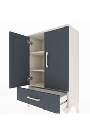 Arges Komodin 2 Raflı Tek Çekmeceli 2 Kapaklı 60x30x96 - S14M041V2A