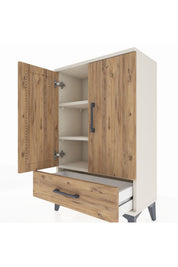 Arges Komodin 2 Raflı Tek Çekmeceli 2 Kapaklı 60x30x96 - S14M041V3A